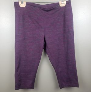 Zella Knee Length Leggings large purple
